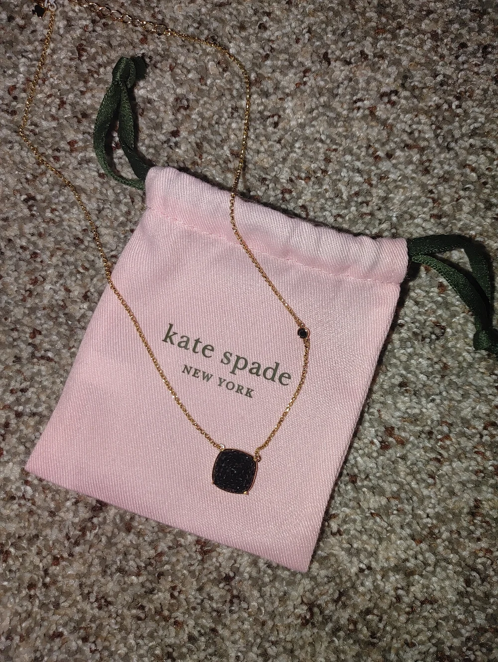 New Kate Spade New York black and gold necklace